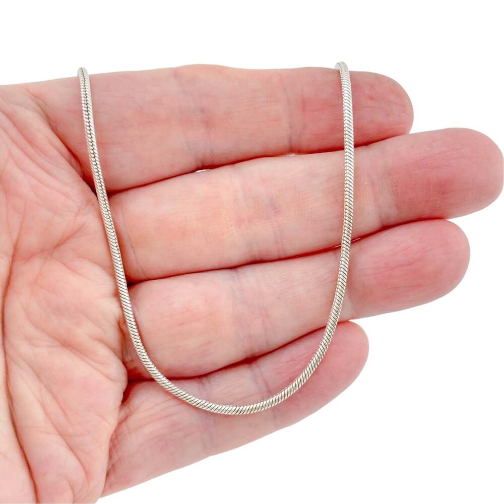 Vintage Italian Sterling Silver 925 Snake Chain Necklace 20 Inches